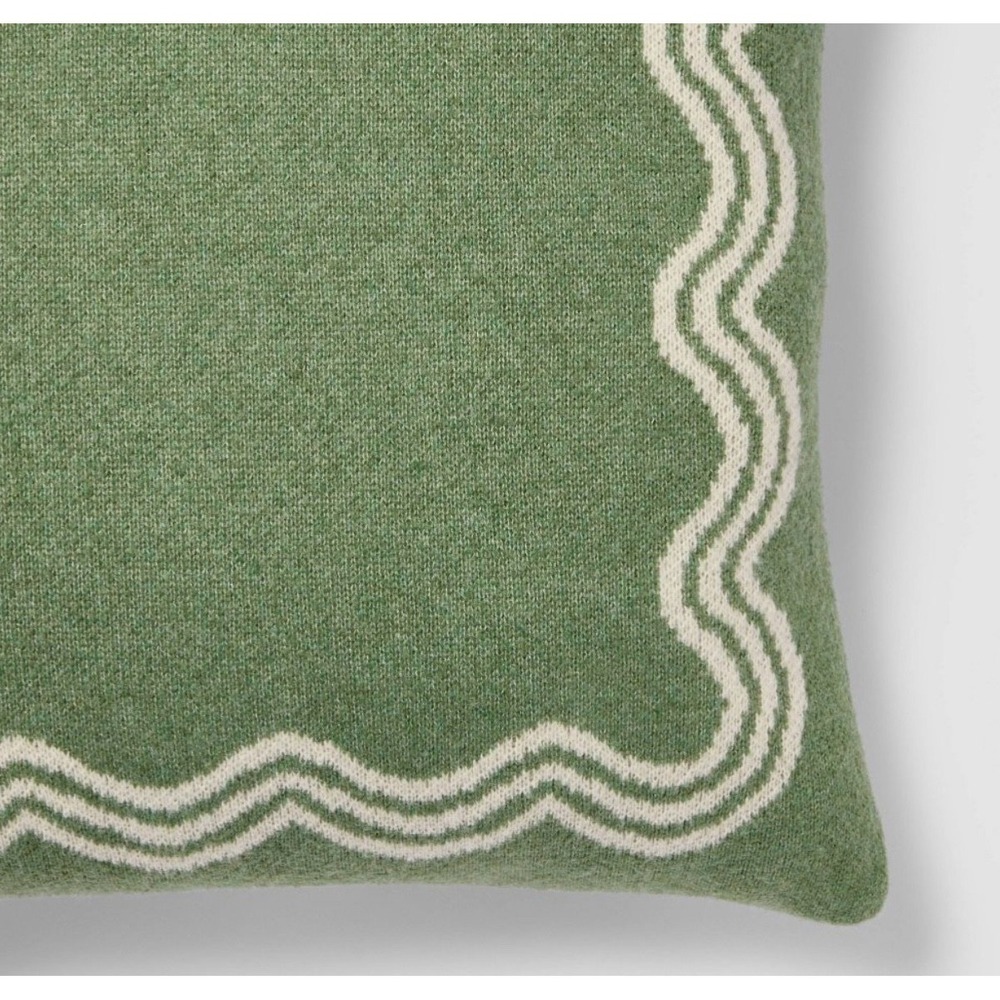 SET OF 2 24"x24" Jacquard Knit Pillow with Scallop Pattern - Threshold designed - Picture 2 of 5